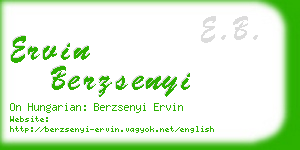 ervin berzsenyi business card